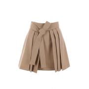 Beige Geplooide Wollen Rok Kenzo , Beige , Dames