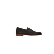 Verfijnde donkerbruine gehamerde leren loafers John Lobb , Brown , Her...