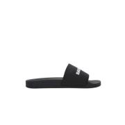 Zwarte rubberen slippers Balenciaga , Black , Heren