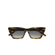 Bruine Tortoise Cateye Zonnebril voor Vrouwen Saint Laurent , Brown , ...