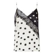 Crème Polkadot Top Liu Jo , White , Dames