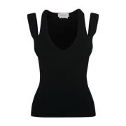 Zwart Top met Dubbele Bandjes Alexander McQueen , Black , Dames