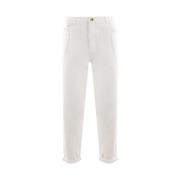 Witte Denim Jeans met Logo Borduursel Brunello Cucinelli , White , Her...