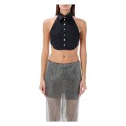 Zwarte Duchesse Crop Top Philosophy di Lorenzo Serafini , Black , Dame...