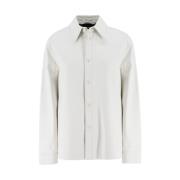 Elegante Bianco Leren Blouse Fabiana Filippi , White , Dames