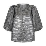 Metallic Gestreepte Blouse Co'Couture , Gray , Dames
