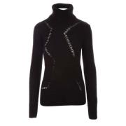 Zwarte losvallende trui met verweerde voorzijde Saint Laurent , Black ...