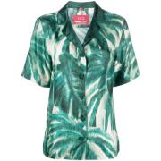 Groene Palazzo Shirt met Japanse Tak Print F.r.s For Restless Sleepers...