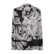 Zijden Paisley Print Overhemden Balmain , Multicolor , Heren