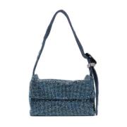 Metalen Mesh Tas met Blauwe Kristallen Benedetta Bruzziches , Blue , D...