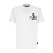 Witte katoenen T-shirt met logo voor heren Philipp Plein , White , Her...