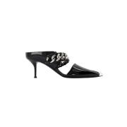 Zwarte leren sandalen met 6 cm hak Alexander McQueen , Black , Dames