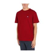 Regeneratief Katoenen Badge T-Shirt Tommy Jeans , Red , Heren