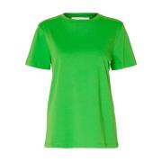 Essentiële O-Hals T-shirt Selected Femme , Green , Dames