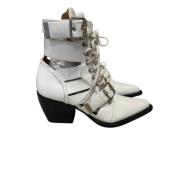 Pre-owned Leather boots Chloé Pre-owned , White , Dames