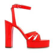 Tiffany gepatenteerde hakken sandalen Casadei , Red , Dames