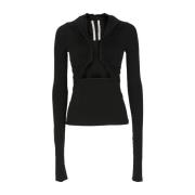 Zwarte Katoenen en Zijden Top Rick Owens , Black , Dames