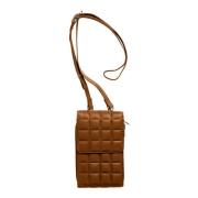 Gewatteerde Mobiele Tas Cognac met Zilveren Acc. Btfcph , Brown , Dame...