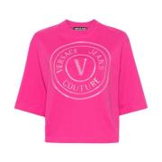 Fuchsia T-shirts en Polos met Zeefdruk Versace Jeans Couture , Pink , ...