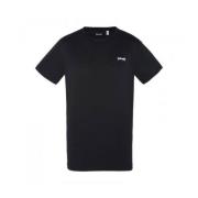 Geborduurd Logo Katoenen T-Shirt Schott NYC , Black , Heren