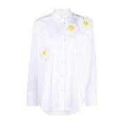 Witte Daisy Shirt Msgm , White , Dames