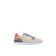 Ademende Sneakers met Leer en Stof Hoff , Multicolor , Heren