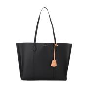 Perry Triple Tote Tas in Zwart Leer Tory Burch , Black , Dames