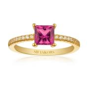 Quadrato Roze CZ Ring Sif Jakobs Jewellery , Yellow , Dames