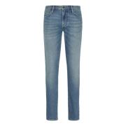 Klassieke Slim Fit Stretch Denim Jeans Emporio Armani , Blue , Heren