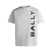 Witte Katoenen T-shirt met Print Bally , White , Heren