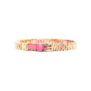 Roze Roze/Goud-Tone Leren Riem Moschino , Purple , Dames