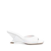 Witte Leren Sandalen met Vierkante Open Neus Vic Matié , White , Dames