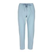 Blauwe Katoenen Gabardine Buddy Broek Semicouture , Blue , Dames