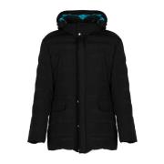 Gewatteerde Parka met Afneembare Capuchon Trussardi , Black , Heren