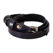 Smalle Leren Riem met Zilveren Logo Gesp Gianfranco Ferré , Purple , D...