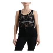 Sportieve Kant Mouwloze Tanktop Dolce & Gabbana , Black , Dames