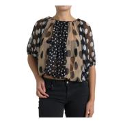 Doorschijnende gestippelde blouse Dolce & Gabbana , Multicolor , Dames