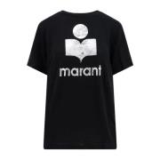 Zwart Linnen Crew-neck T-Shirt Isabel Marant , Black , Dames