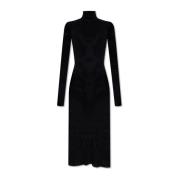 Transparante jurk met opstaande kraag Balmain , Black , Dames