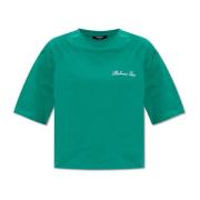 Katoenen T-shirt Balmain , Green , Dames