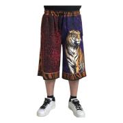 Multicolor Tiger Print Shorts Dolce & Gabbana , Multicolor , Heren