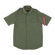 Short Sleeve Shirts Alpha Industries , Green , Heren