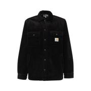 Katoenen Ribbel Textuur Jas Carhartt Wip , Black , Heren