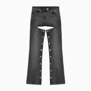 Jeans met hoge taille in effen kleur katoen Courrèges , Gray , Dames
