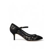 Zwarte Kant Hakken Pumps Dolce & Gabbana , Black , Dames