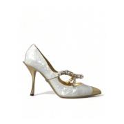 Kristalparel Hoge Hak Pumps Dolce & Gabbana , White , Dames
