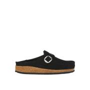 Suede Gesp Muiltjes Birkenstock , Black , Dames