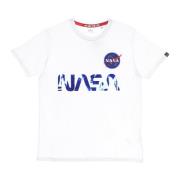 Nasa Reflecterend T-Shirt voor Mannen Alpha Industries , White , Heren