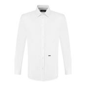 Stijlvolle Witte Katoenen Overhemd voor Heren Dsquared2 , White , Here...