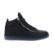 Zwarte Leren Sneakers met Ritssluiting Giuseppe Zanotti , Black , Here...